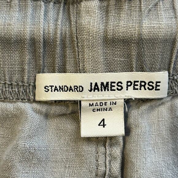 James Perse gray 100% linen pull on high rise elastic waist pants size 4 US XL - Picture 6 of 8